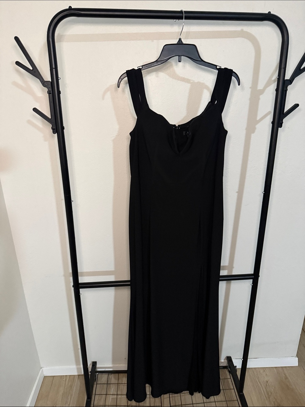 Aqua Black Formal Dress with Tie-Strap Detail
